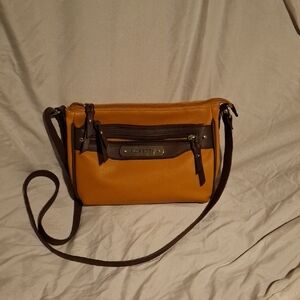 Rosetti Mustard and Chocolate Crossbody Bag